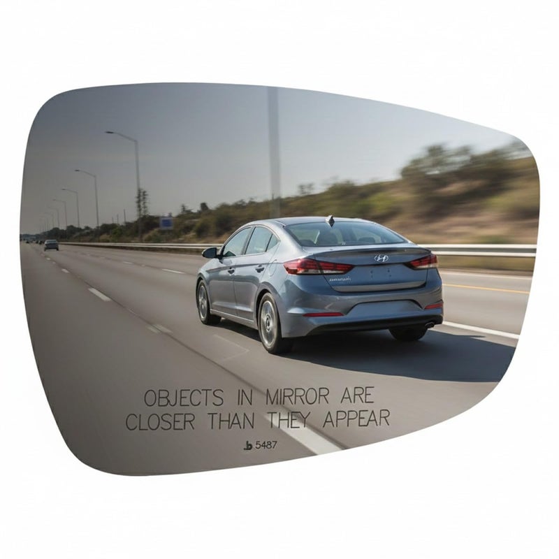 Burco 5487 Convex Passenger Side View Non-Heated Mirror Glass, OEM# 876211R210/876211R220/876211R200/876213X560/876211R300, Fits Hyundai Accent 2011-2017 Elantra 2011-2015 Veloster 2012-2013, Snap Fit - Image 1